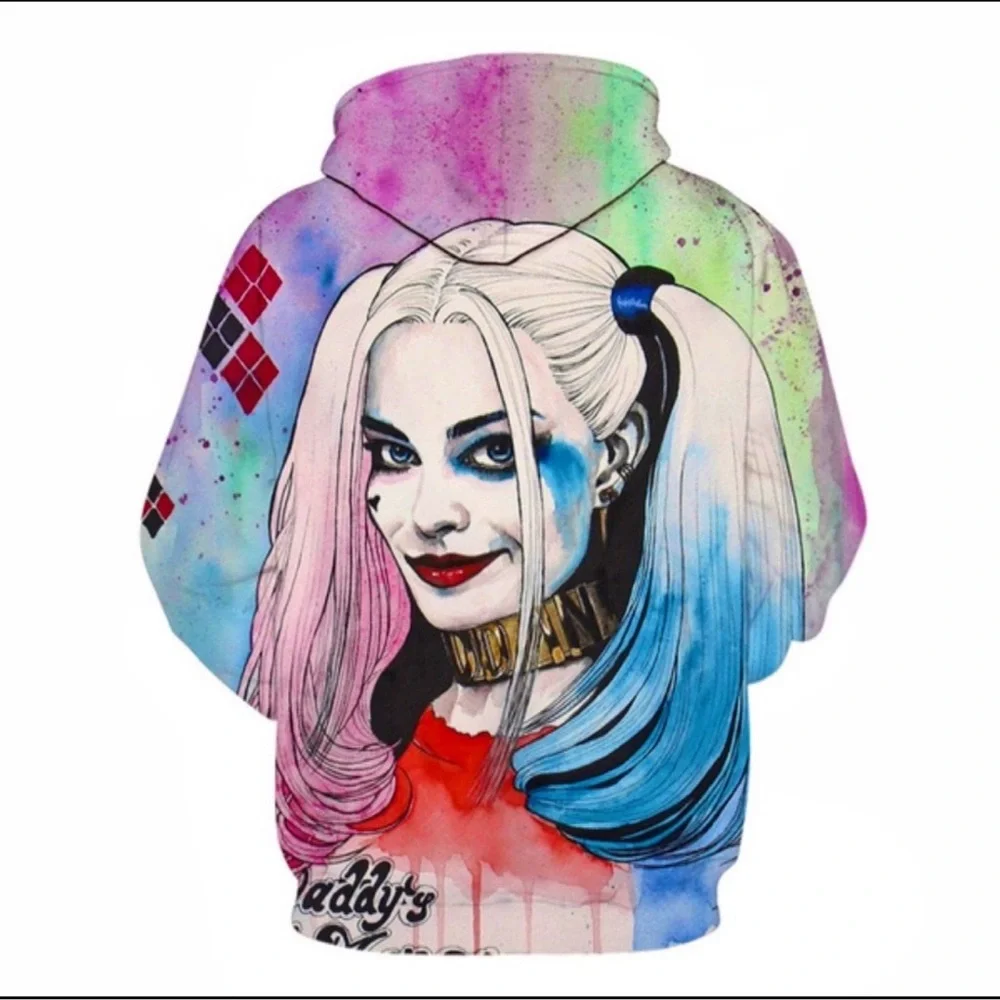 Suicide Squad's Harley Quinn 3D Printed Artwork Unisex Hooded Pullover Sweater